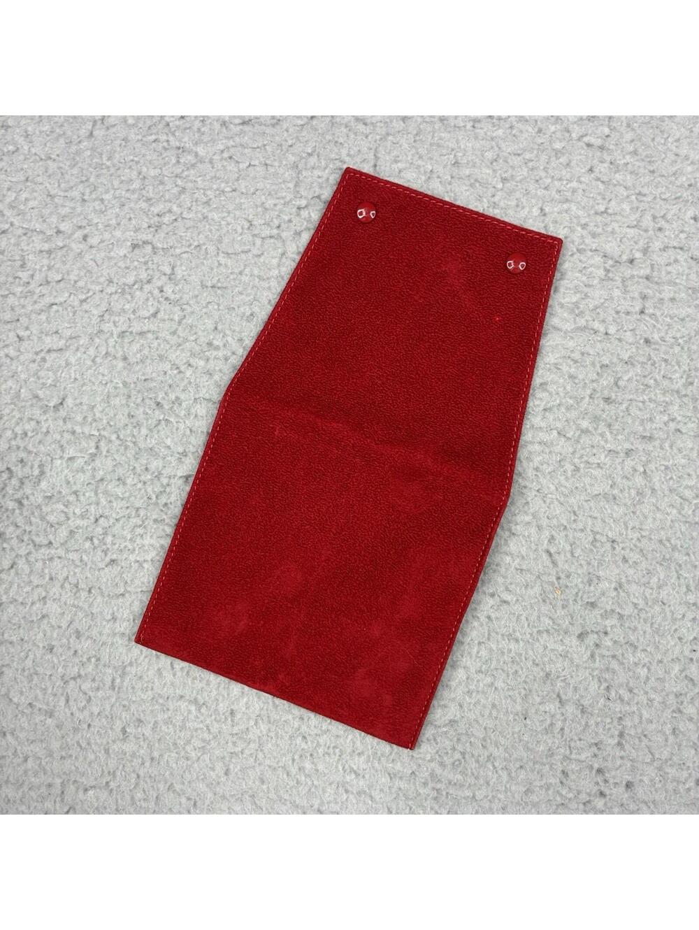 Vintage Cartier Red Velvet Travel Pouch Snap Closure Small 5x4.5" - Picture 8 of 10